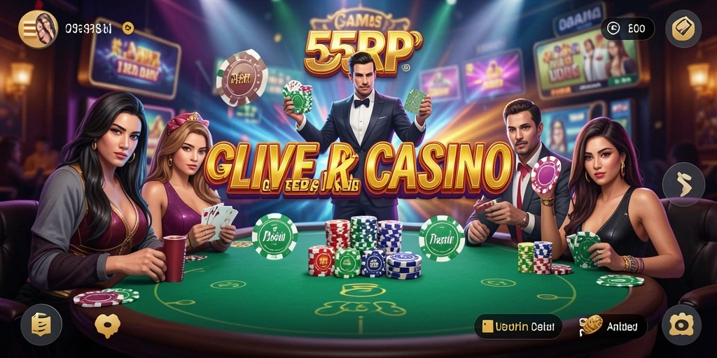 Tampilan screenshot gameplay Live Casino 55RP yang menakjubkan.