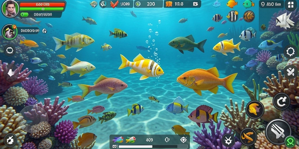 Screenshot AJO89 menampilkan aksi seru menangkap ikan.