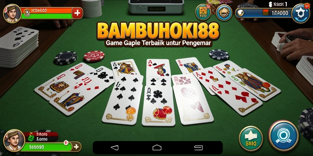 Tampilan menarik dari gameplay Gaple di BAMBUHOKI88.