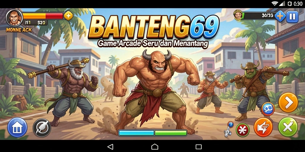 Screenshot utama BANTENG69 menampilkan gameplay yang menantang dan seru.