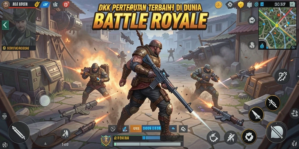 Gameplay DKK yang seru dengan pertempuran intens di arena terbuka.