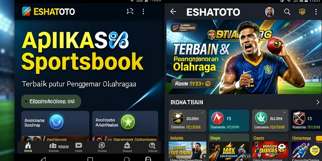 Tangkapan layar utama ESHATOTO menampilkan antarmuka taruhan olahraga yang modern.