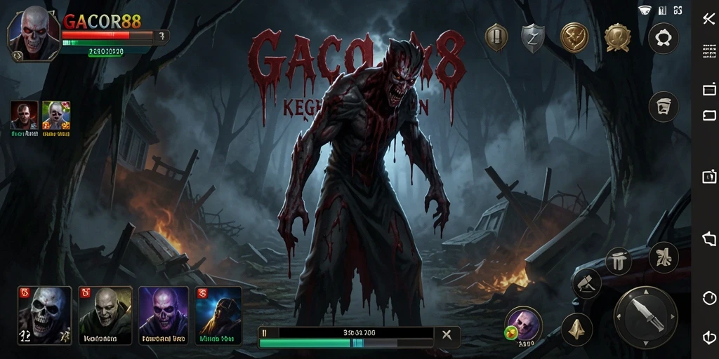 Tampilan menakutkan dalam gameplay GACOR88 yang intens.