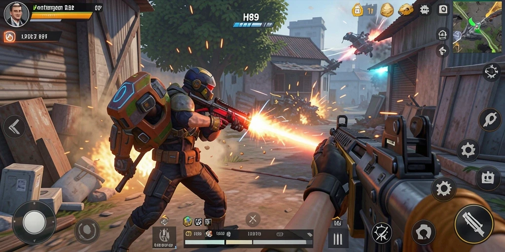 Screenshot gameplay H89 menampilkan pertempuran seru dan karakter yang dinamis.