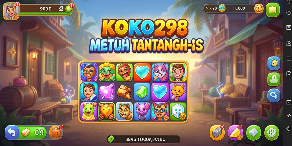 Screenshot gameplay KOKO288 menampilkan aksi mencocokkan objek Match-3 yang seru.