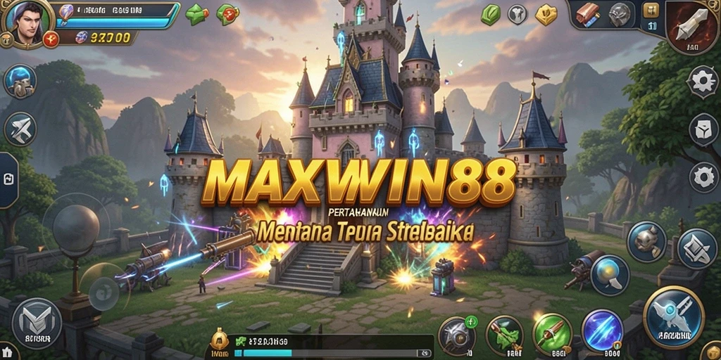 Tampilan gameplay MAXWIN88 yang seru dan menantang dalam Tower Defense.