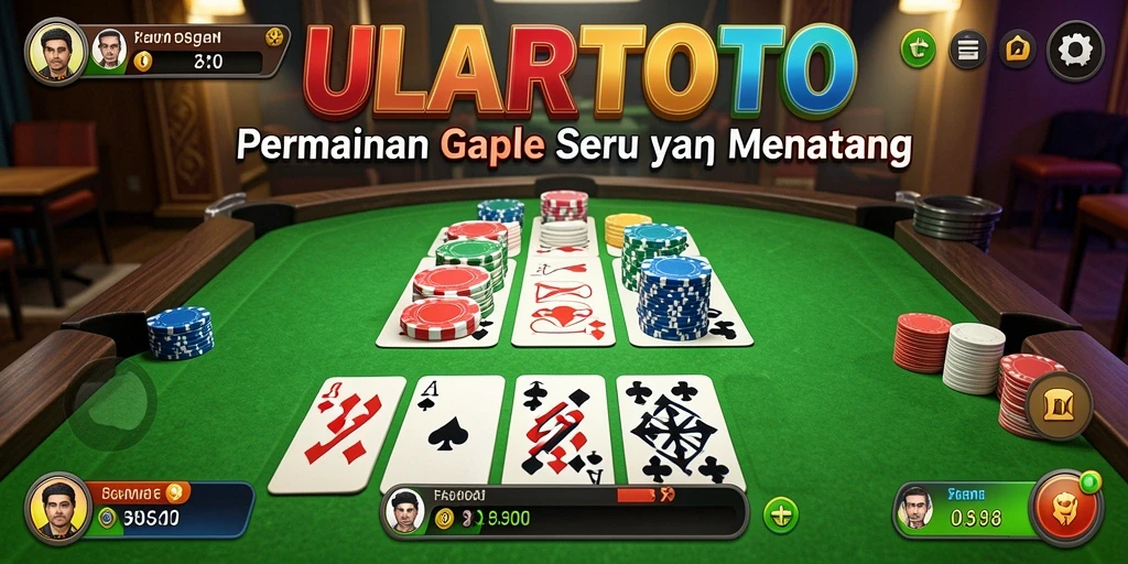 Tampilan utama ULARTOTO menampilkan suasana gameplay Gaple yang seru.