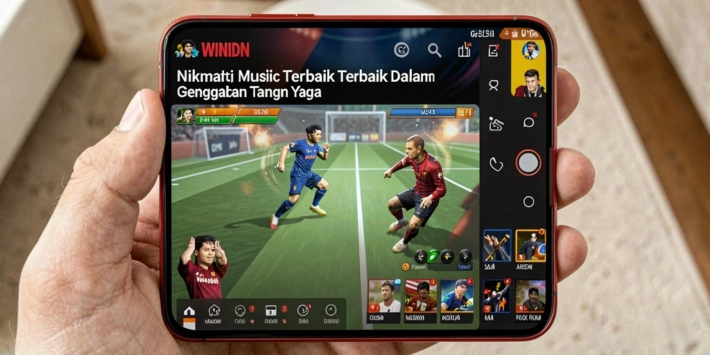 Tampilan gameplay WINIDN dengan fitur musik yang menarik.