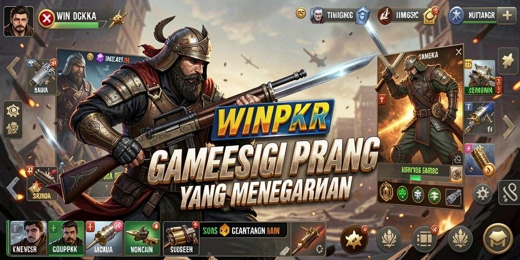 Tangkapan layar gameplay <strong>WINPKR</strong> yang menunjukkan pertempuran strategis yang mendebarkan.